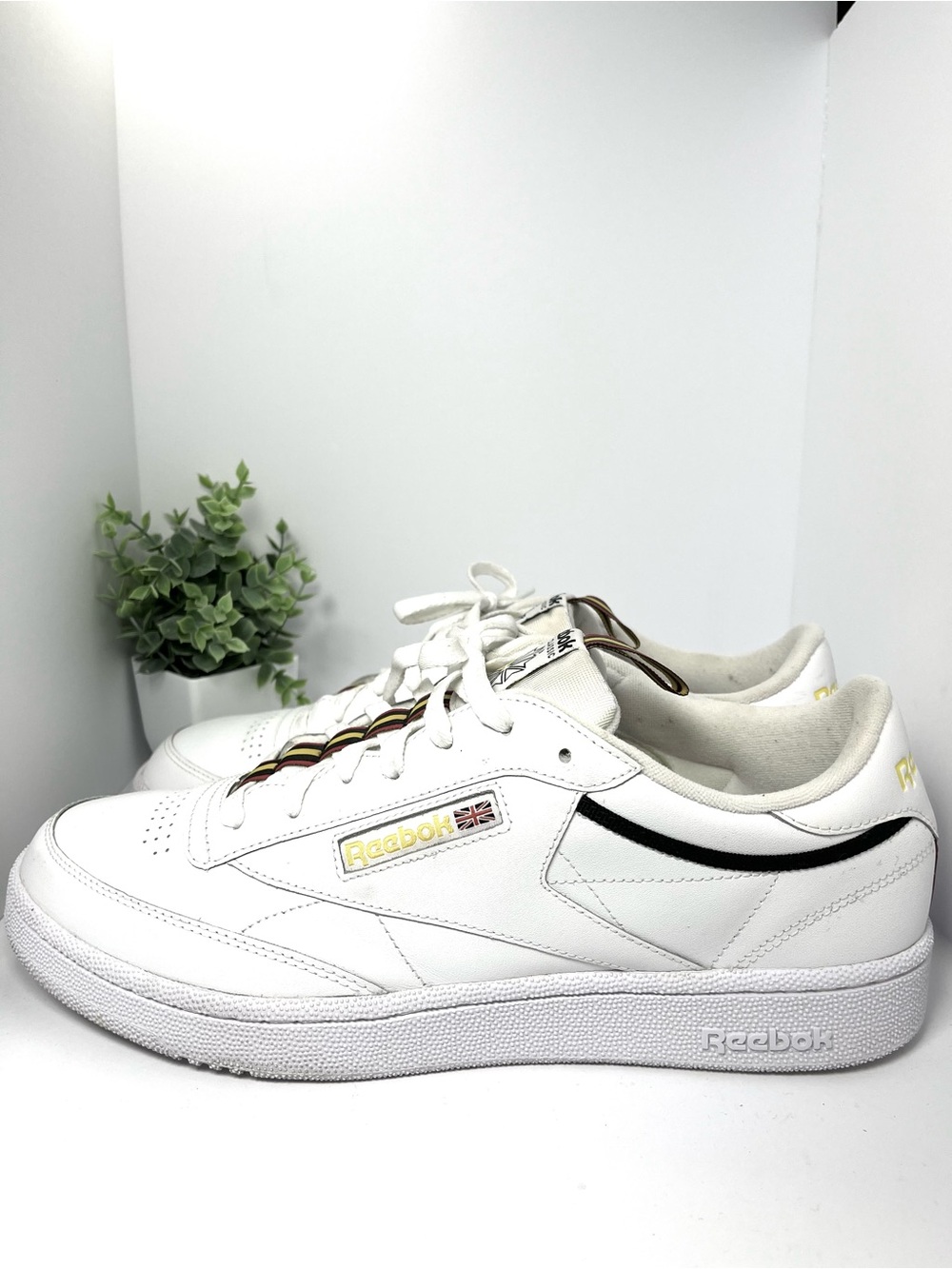 Reebok Club C 85 MU EG5248 Men’s Size 13 White Black Red Gold Sneakers
